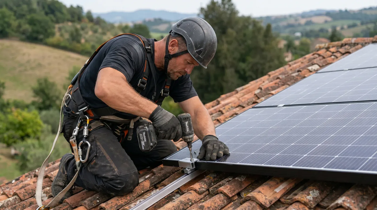 Panneaux solaires photovoltaïques installés à Gex